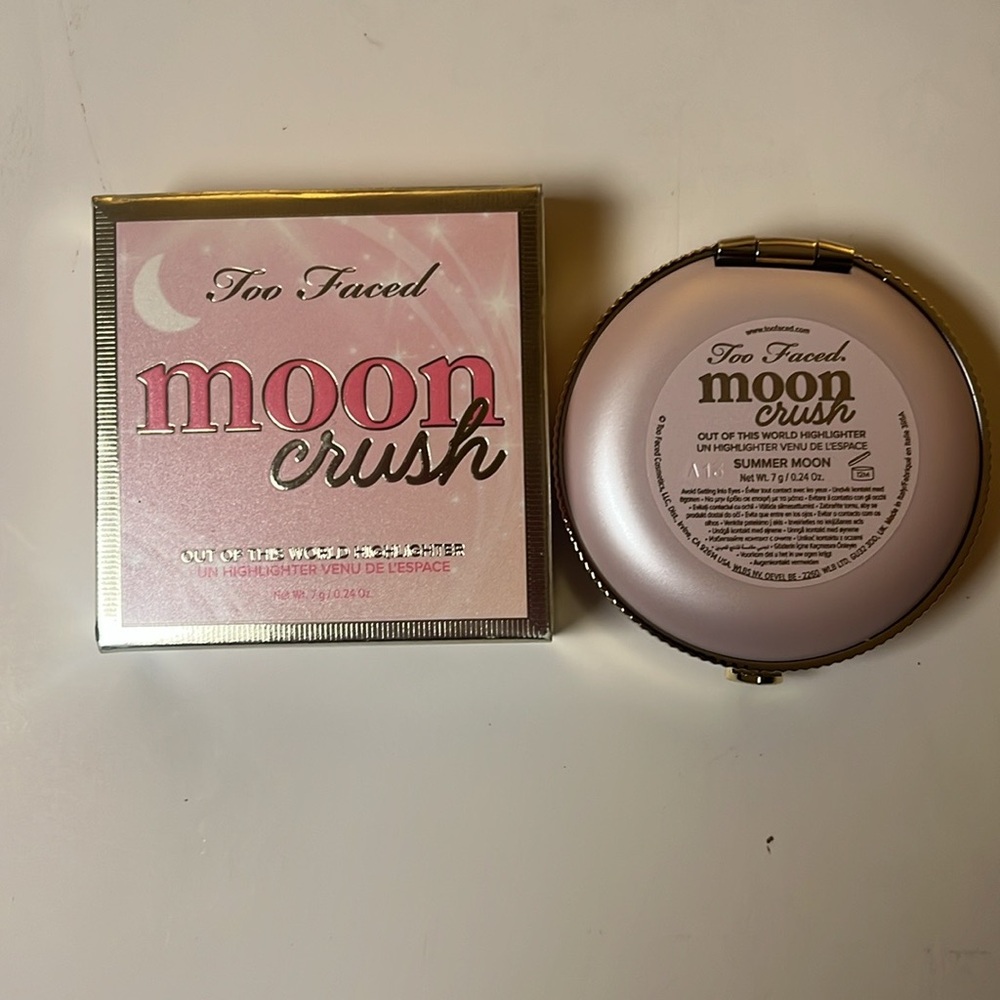 Too Faced Moon Crush Highlighter - Summer Moon Warm Shimmer higher lighters New
